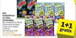 Albert Heijn Alle DubbelFrisss en Taksi drinkpakjes aanbieding