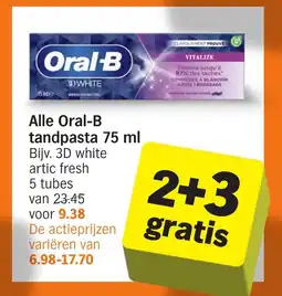 Albert Heijn Alle Oral B tandpasta aanbieding