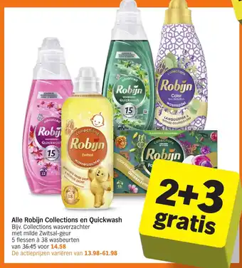 Albert Heijn Alle Robijn Collections en Quickwash aanbieding