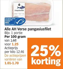 Albert Heijn Alle AH Verse pangasiusfilet aanbieding