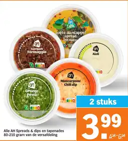 Albert Heijn Alle AH Spreads & dips en tapenades van de versafdeling aanbieding