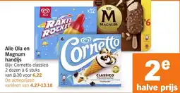 Albert Heijn Alle Ola en Magnum handijs aanbieding