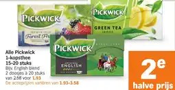 Albert Heijn Alle Pickwick 1 kopsthee aanbieding