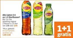 Albert Heijn Alle Lipton 0.5 en 1.5 literflessen* aanbieding
