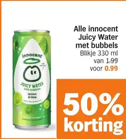 Albert Heijn Alle innocent Juicy Water met bubbels aanbieding