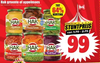 Dirk Hak groente of appelmoes aanbieding