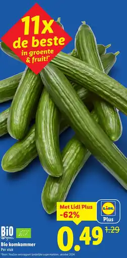 Lidl Bio komkommer aanbieding