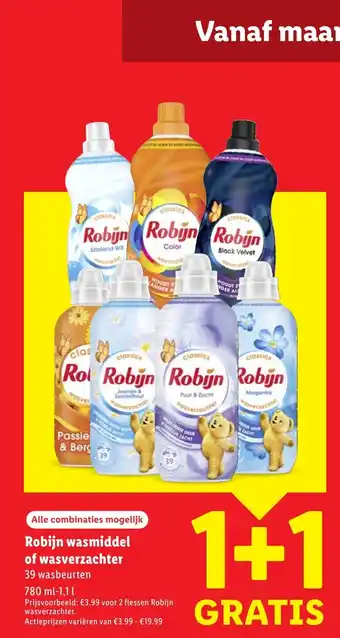 Lidl Robijn wasmiddel of wasverzachter aanbieding