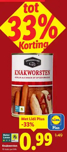 Lidl Knakworsten aanbieding