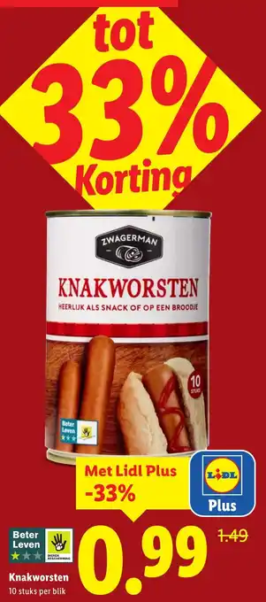 Lidl Knakworsten aanbieding