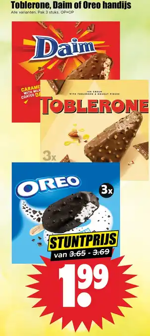 Dirk Toblerone daim of oreo handijs aanbieding