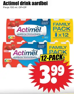 Dirk Actimel drink aardbei aanbieding