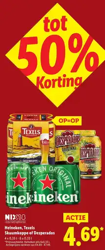 Lidl Heineken, Texels Skuumkoppe of Desperados aanbieding