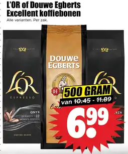 Dirk L'or of douwe egberts excellent koffiebonen aanbieding