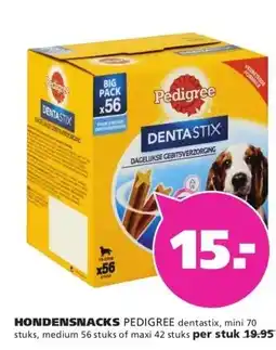 Ranzijn HONDENSNACKS PEDIGREE dentastix, mini 70 stuks, medium 56 stuks of maxi 42 stuks per stuk 19.95 aanbieding
