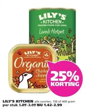 Ranzijn LILY'S KITCHEN alle soorten, 150 of 400 gram per stuk 1.89-3.99 NU 1.42-2.99 aanbieding