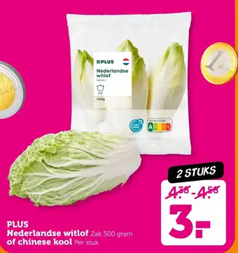Coop Plus Nederlandse witlof of chinese kool aanbieding