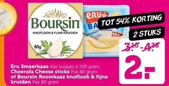 Coop Eru Smeerkaas , Cheerafa Cheese sticks of Boursin Roomkaas knoflook & fijne kruiden aanbieding