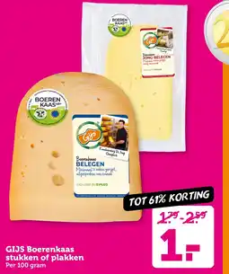 Coop GIJS Boerenkaas stukken of plakken aanbieding