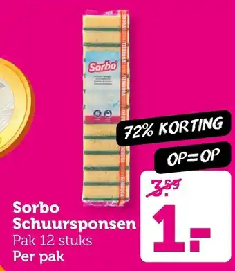 Coop Sorbo Schuursponsen aanbieding