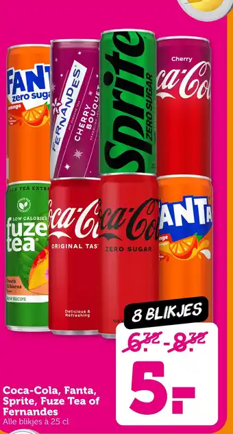 Coop Coca-Cola, Fanta, Sprite, Fuze Tea of Fernandes aanbieding