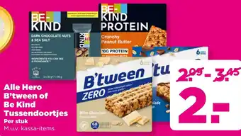 PLUS Alle Hero B'tween of Be Kind Tussendoortjes aanbieding