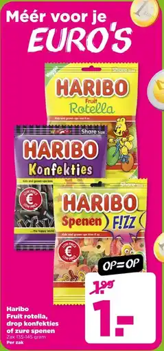 PLUS Haribo Fruit rotella, drop konfekties of zure spenen aanbieding