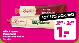PLUS Alle Zaanse Mayonaise of ketchup tubes aanbieding