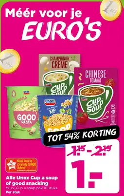 PLUS Alle Unox Cup a soup of good snacking aanbieding
