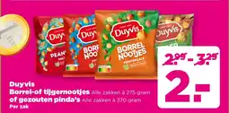 PLUS Duyvis Borrel of tijgernootjes aanbieding