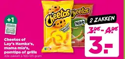 PLUS Cheetos of Lay's Hamka's, mama mia's, pomtips of grills aanbieding