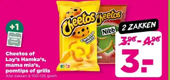 PLUS Cheetos of Lay's Hamka's, mama mia's, pomtips of grills aanbieding