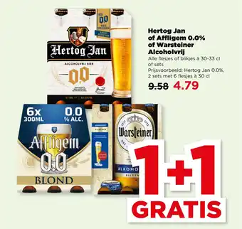 PLUS Hertog Jan of Affligem 0.0% of Warsteiner Alcoholvrij aanbieding