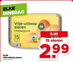 PLUS Plus Vrije uitloop eieren aanbieding