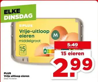 PLUS Plus Vrije uitloop eieren aanbieding