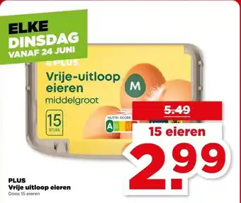 PLUS PLUS Vrije uitloop eieren aanbieding