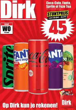 Dirk Coca-Cola FANTA Sprite of Fuze Tea aanbieding