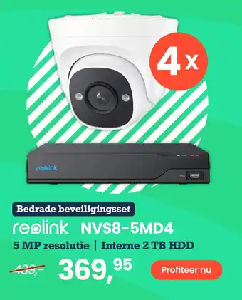 Paradigit reolink NVS8-5MD4 5 MP resolutie | Interne 2 TB HDD aanbieding
