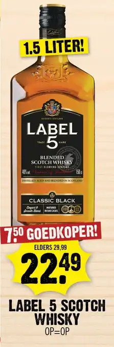 Dirk Label 5 scotch whisky aanbieding