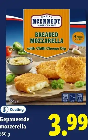 Lidl Gepaneerde mozzerella aanbieding