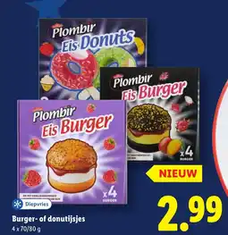 Lidl Plombir Burger of donutijsjes aanbieding