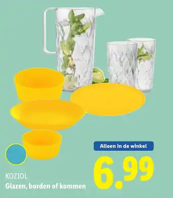 Lidl KOZIOL Glazen, borden of kommen aanbieding