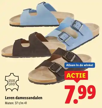 Lidl Leren damessandalen aanbieding
