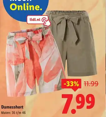 Lidl Damesshort aanbieding