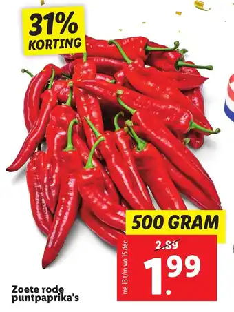 Lidl Zoete rode puntpaprika 500g aanbieding