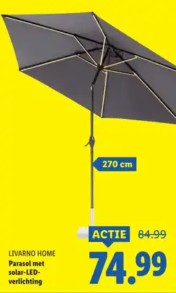 Lidl LIVARNO HOME Parasol met solar LED verlichting aanbieding