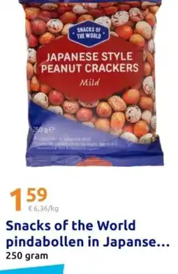 Action Snacks of the World pindabollen in Japanse aanbieding