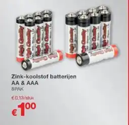 Kik Zink-koolstof batterijen AA & AAA aanbieding