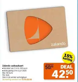 Albert Heijn Zalando cadeaukaart aanbieding
