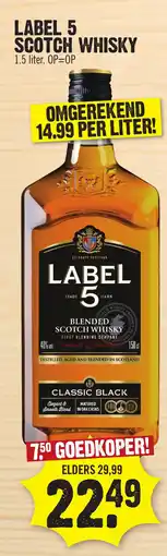 Super Dirck 3 Label 5 scotch whisky aanbieding